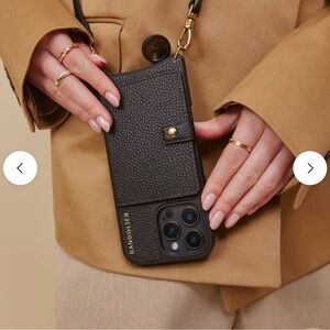 Bandolier Black Leather Phone Case iPhone 14 Pro